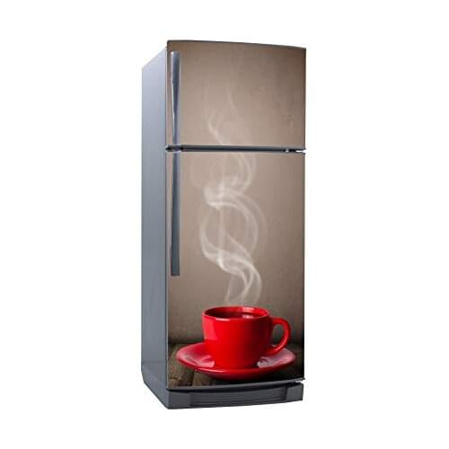 3D Fridge Sticker Cup Of Coffee Refrigerator Dishwasher Door Cover Kitchen Home Decoration Accessories Modern 3d Wall Stickers
