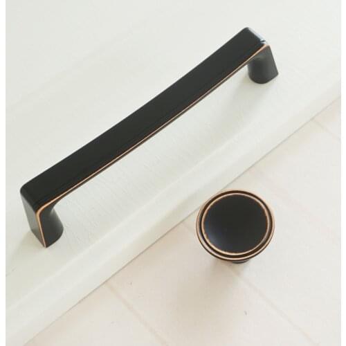 5.04‘’ Black Zinc Alloy Handles and Knob for Furniture Red Bronze edge Kitchen Handle Cupboard Drawer Cabinets Handle Pulls