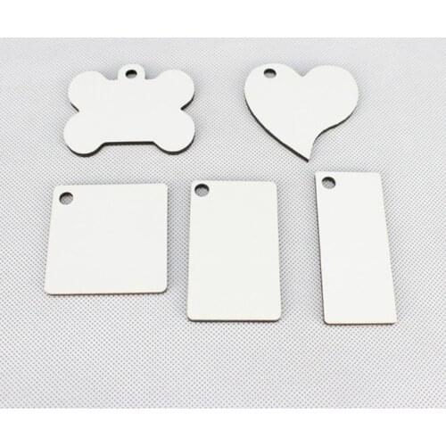 500pcs/lots Blank Sublimation MDF Key Rings Tags Keychain 20 Shapes For Choice DIY Gift Sublimation Transfer Two sides can Print