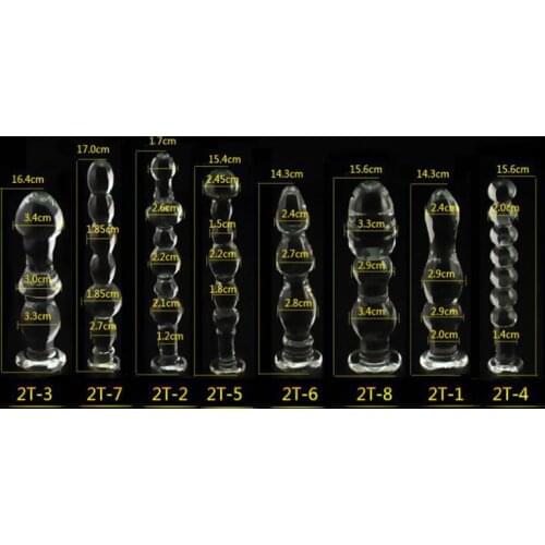 8PCS Anal Plug Beads Male Prostate Female G-spot Clit Masturbation Pyrex Glass Crystal Butt Plug Super Stimulation Erotic Toys