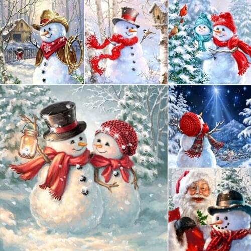 IY 5D Diamond Painting Santa Claus Snowman Cross Stitch Full Drill Embroidery Mosaic Art Picture of Rhinestones Christmas Gift