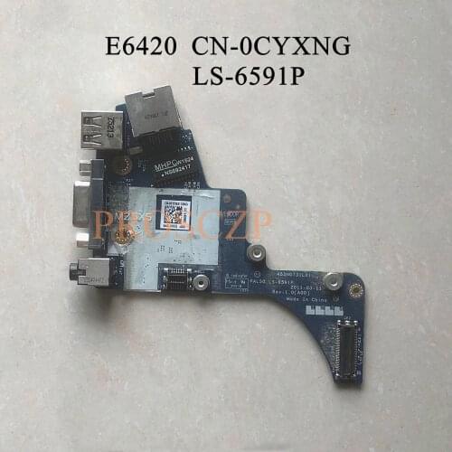 Free shipping for Latitude Audio Ethernet USB VGA Port Board CN-0CYXNG CYXNG LS-6591P 100% Tested OK