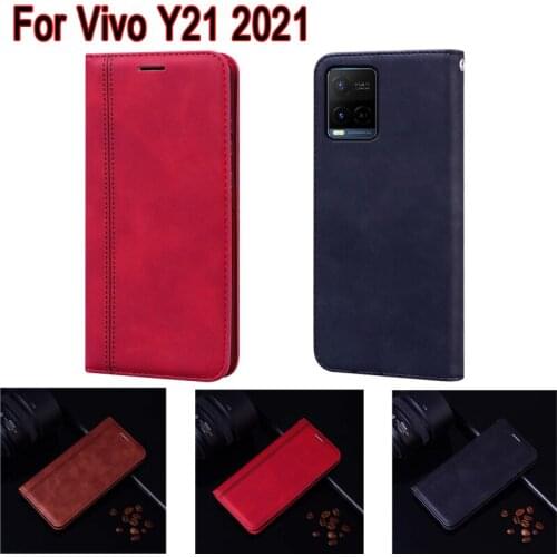 Y21 Phone Cover For Vivo Y21 2021 Case Magnetic Card Protective Book On For Vivo V2111 Y 21 Case Flip Wallet Leather Etui Hoesje