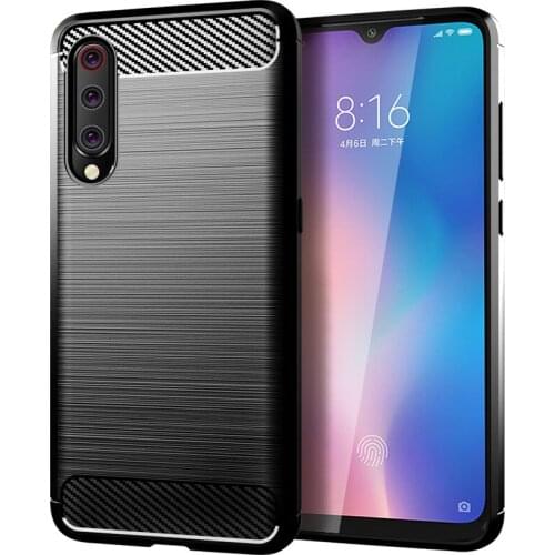 For Xiaomi Mi 9 Case Soft silicone Carbon Fiber Armor Shockproof Protective back cover cases for xiaomi mi9 xiaomi 9 phone shell