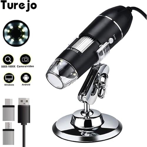 1600X Digital Microscope 3 in 1 USB Type C Micro Interface Micro USB Magnifier Electronic Stereo USB Endoscope For Phone PC