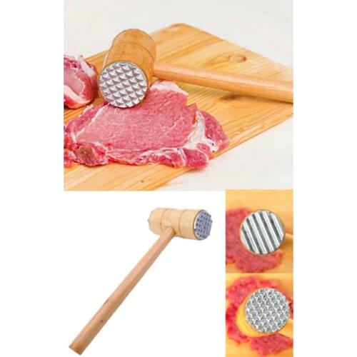 Meat Döveceği Meat Tenderizer Hammer Two-Sided Wooden Handle