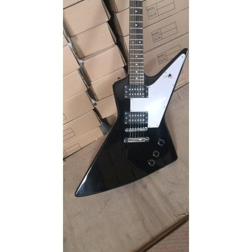 Mahogany wood black explorer electric guitar
