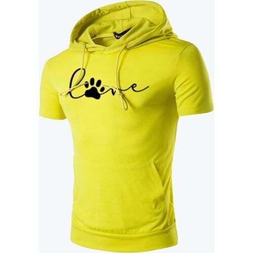 Fashion Mens Hooded Short Sleeve 2021 Summer Printing T-shirt Casual Short Sleeve Daily Comfortable Outwear Oversize Male