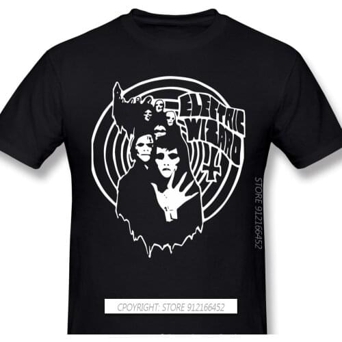 Men DR TEETH Funny Puppet Character Black T-Shirts Electric Wizard New Black Doom Metal Electric Pure Cotton Tee Harajuku