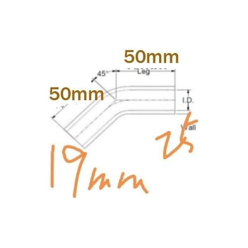 Custom hose ! 45 bend hose id19/25mm hose lenght :50mm 3ply