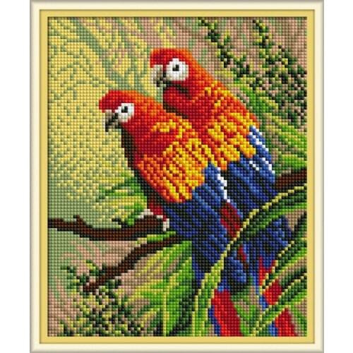 Joy Sunday Two Parrots Full Square Round 5D DIY Diamond Painting Picture of Rhinestones 5D Mosaic Diamond Embroidery Sale Animal