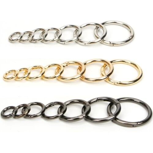 5-30pcs Openable Circle O Ring Metal Spring Buckle Keyring Open Loop Leather Bag Hardware Accessories Hooks Dog Chain Snap Clasp