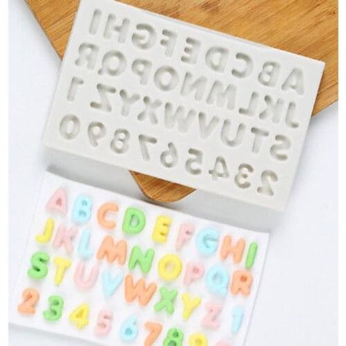 Creative Letters Alphabet Silicone Mold Uppercase Fondant Cake Decorating Tools Gumpaste Chocolate Clay Candy Moulds