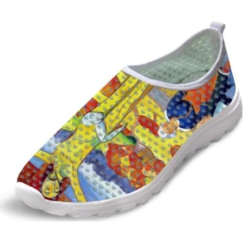 Casual Female Flats Shoes Paul Gauguin Master piece Painting Art Print Light Weight Women Summer Sneakers Breathable Mesh Shoes
