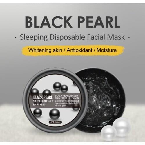 50ml Black Pearl Sleeping Facial Mask Bright White Skin Gel Wash Free Hydrating Revitalizing Repair Face Cream Beauty Products