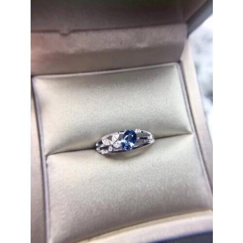 Fashion Elegant Butterfly Natural blue sapphire gem Ring S925 Silver Natural gemstone Ring Women girl wedding gift Ring Jewelry