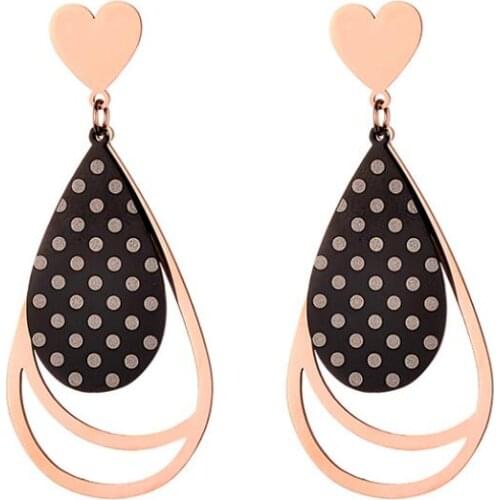 316L Stainless Steel Fashion Fine High-end Feast Accessories Love Heart Big Droplet Drop Earrings For Women Piercing oorbellen