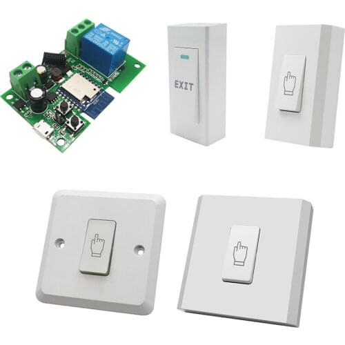 NO/NC/COM Narrow Exit Button Wall Mount Exit Button Push Door Release Exit Button Switch For Electric Access Control System