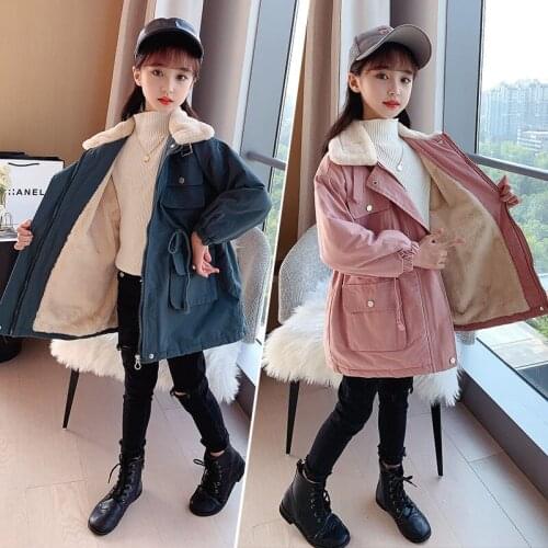 New 2021 Winter Baby Girl Jacket Warm Toddler Girls Coat Outwear Children Fleece Jackets Coats Thickened Velvet Overcoat D171