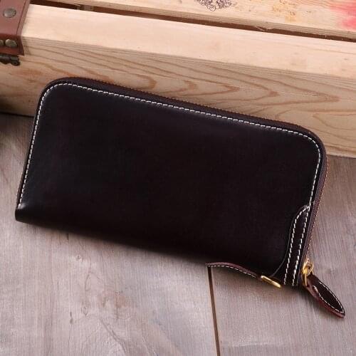 JOYIR New Genuine Leather Wallet Men Women Clutch Bag Zipper Wallet Cowhide Foreign Trade Purse Long Women Wallets Coin Purse