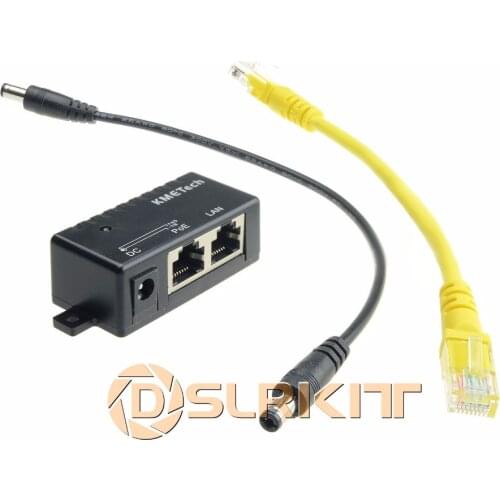 Passive Power Over Ethernet PoE Splitter SET Module Wall Mount (4,5+/7,8-)