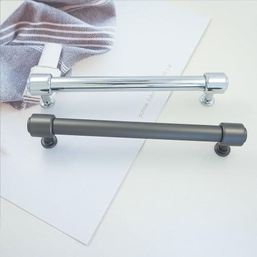 Simple Handle for Cabinet and Drawers 6.3'' Zinc Alloy Wardrobe Closet Pulls Chrome Kitchen Accessory Modern Furniture Fittings