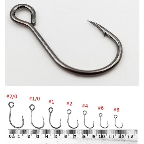 Thetime #8-#2/0 φ1.36mm-0.7mm big eye barbsd single hooks high carbon steel carp Fishing tackle for Minnow Crankbait fishhooks