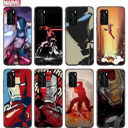 Silicone Cover Iron Man Mecha Marvel For Huawei P 50 P40 P30 P20 P10 P9 P8 Pro Plus Lite E mini 2017 2019 Phone Case