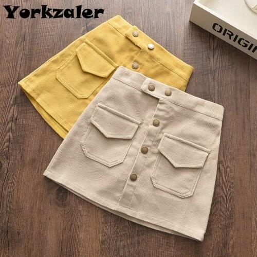 Girls Winter Skirt Cool Fashion Button A-line Skirt for Kids Girl Clothes 2020 New Design Children Clothing
