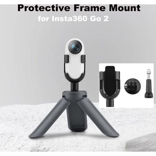 Protective Frame Mount for Insta360 Go 2 inch Screw Port Base Adapter Adjustable Angle Bracket Stabilizer Accessories