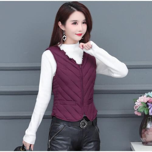 Woman Jacket Vest Light Womens Short Close-Fitting Liner Close-Fitting Autumn Winter down Cotton-Padded Vest Chaleco Mujer