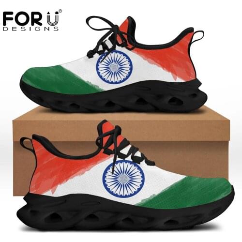 FORUDESIGNS Women Flats Casual Shoes India Flag Print Super Light Comfortable Female Sneakers Hard-Wearing Breath Footwear 2021