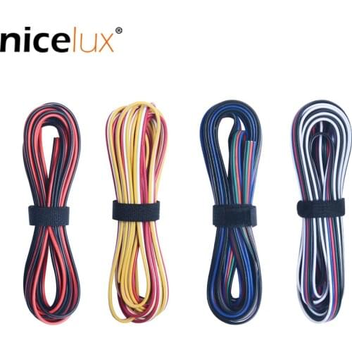 2pin 3pin 4pin 5pin 20AWG 22AWG Gauge Electrical Wire Tinned Copper Insulated PVC Extension LED Strip Connecting Cable RGB RGBW