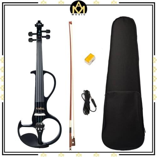 4/4 Full Size Violin Solid Wood Body Electric Violin Ebony Fingerboard +Tuning Pegs +Tailpiece w/ Paris Eye Inlay+ Chin Rest