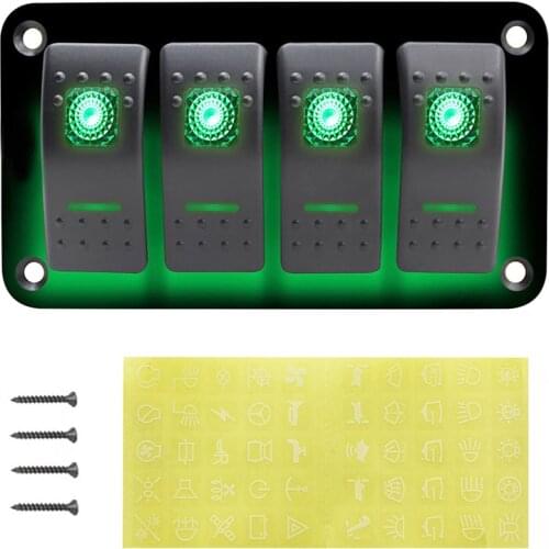 4/ 6 Toggle Switch Panel 12 V~24 V Overload Protection Boat Car Rocker Switch Panel with LED Light