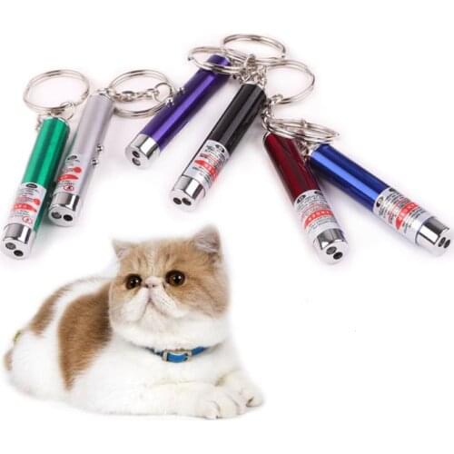 500PCS Creative Funny Pet LED Laser Cat Toy Cat Pointer Pen Interactive Toy pet supplies Random Color SN742