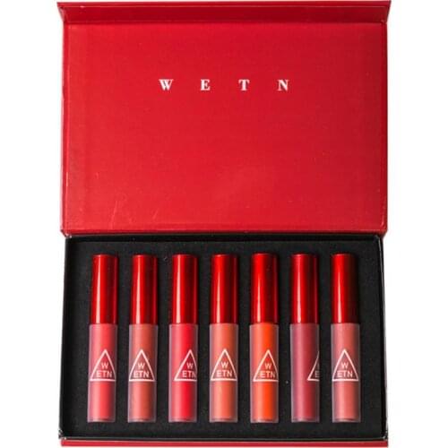 7PCS/Set Lip gloss Long Waterproof long Lasting Lip Gloss Matte Lipstick Make-up Cosmetics TSLM1