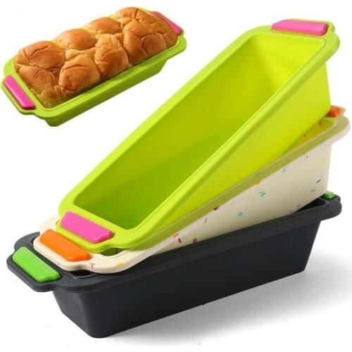 Non-Stick Silicone Toast Mold Rectangular Loaf Pan Chiffon Cake Mould Heat Resistant Cheese Bread Baking Tray Kitchen Supplies