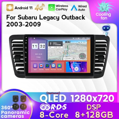6G 2 Din Car Radio Multimedia Video Player Navigation GPS Android For Subaru Outback 3 Legacy 4 2004-2009 Head Unit with Frame