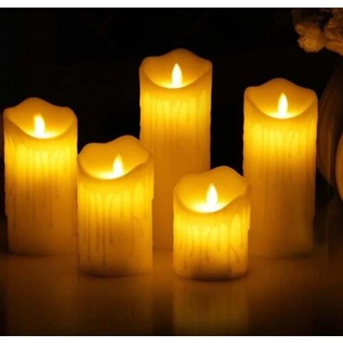 1Pcs Battery Power Real Wax Flameless Flickering LED Candles Home Party Decor