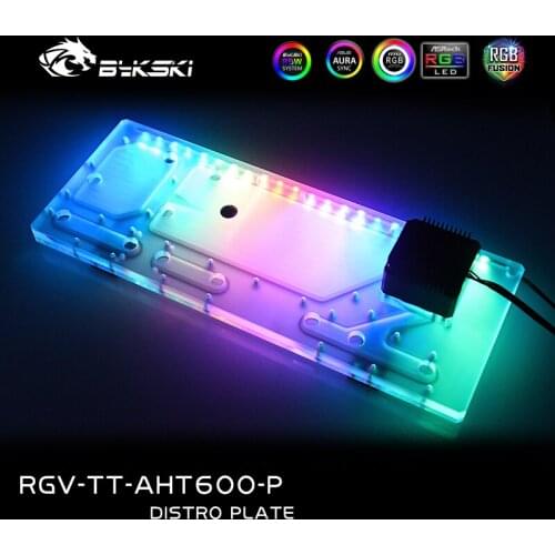 Bykski RGV-TT-AHT600-P, DISTRO PLATE For Thermaltake AH T600 Case Chassis,Waterway Boards PC Cooler 5V/12V RGB