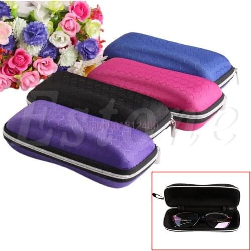1PC Protable Rectangle Zipper Sunglasses Hard Eye Glasses Case Eyewear Protector Box