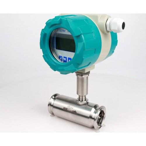 DN80 316L Clamp Fittings Cooking Oil RS485 Turbine Flow Meter Food Industry Sanitary Liquid Turbine Flowmeter
