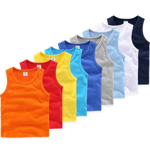 Sublimation Blanks White Cotton Girls Vest Candy Kids Camisole Children Tops Summer Baby Singlet Girls Undershirts Teenager Tank