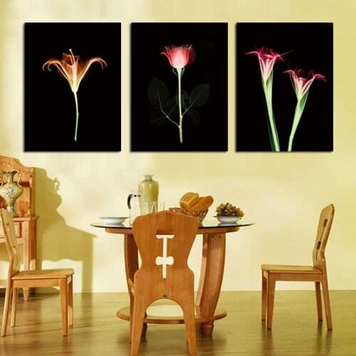 Canvas Printings for Living Room 3 Piece Modern Painting Picture Prints On Canvas Flower 3D Wall Art Home Decor