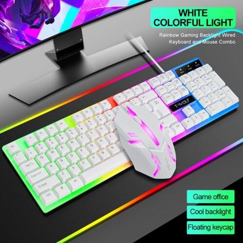 Mouse Keyboard Luminous Set TF230 Gaming Keyboard And Mouse Wired Colorful Mouses Keyboard Sets Business Office