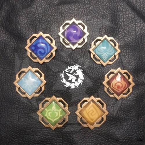 Game Genshin Impact Eye of God Badge Metal Medal New Element Brooch Pin Itabag Pendant Toy Souvenir Buttons Collection Cospaly