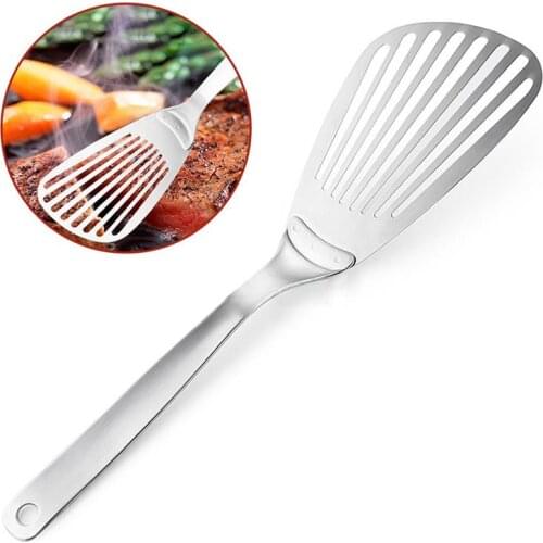 Kapmore 1pc Fish Spatula Stainless Steel Slotted Spatula Slotted Turner For Kitchen Fish Cooking Tools Accessories Kitchen Tools