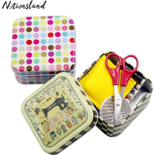 Mini Sewing Box Travel Sewing Kit Needle Thread Threader Tape Scissor Kits Home Organizer Sewing Accessories