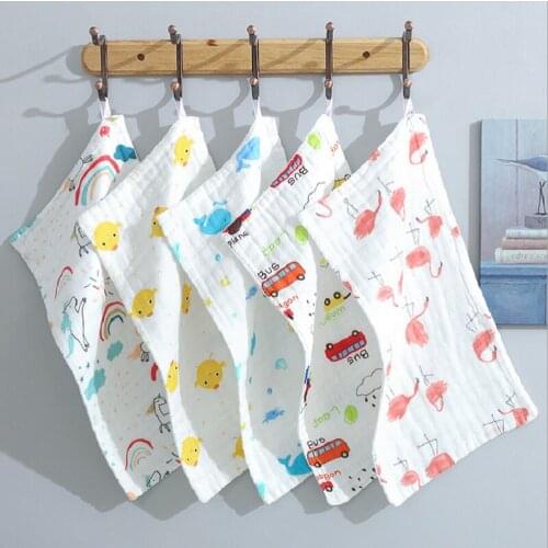2pcs/Lot Muslin Cotton Baby 6 Layer Towel Handkerchief Colorful Kids Wipe Cloth Newborn Baby Face Towel Bibs Feeding Bath Towel
